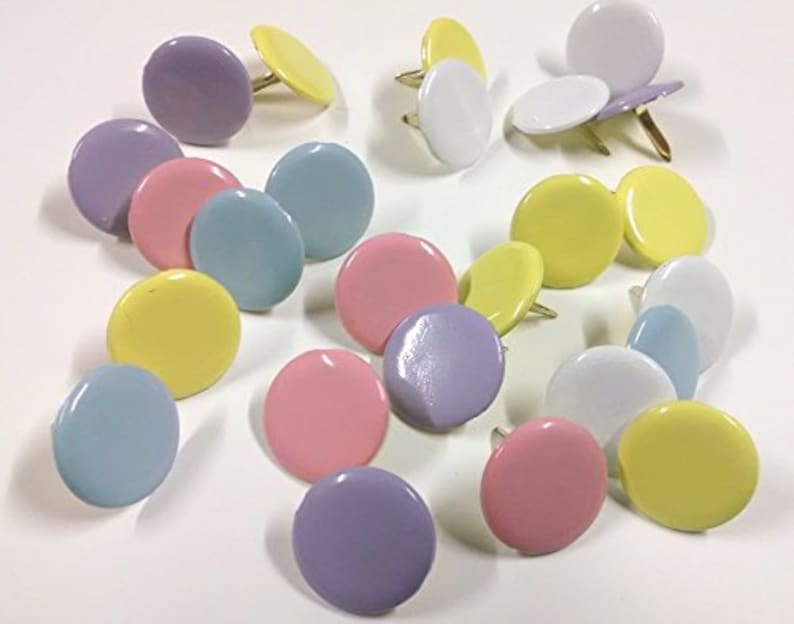 Jumbo Pastel Brads Round Brads BULK 25pc Pink Blue Yellow Etsy