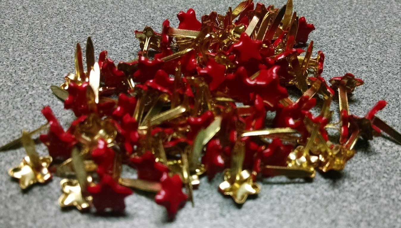 Metallic Gold Colored Mini Round Brads - Bulk 100ct