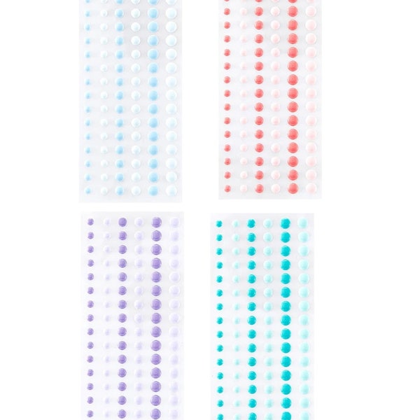 Two Toned Enamel Dots Pink Purple Blue Teal Bling Stickers Self Adhesive Dots Pink Enamel Dots Purple Enamel Dots Stickers