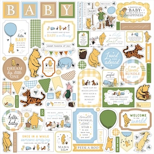 Classic Baby WINNIE THE POOH Stickers | House at Pooh Corner |  Cartoon Character  Tigger Piglet Eeyore