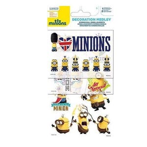 Juego de pegatinas 3D de cartón de los Minions de "Mi villano favorito" (3 hojas)