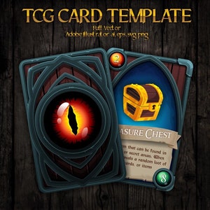 ファンタジー TCG カード テンプレート | DnD RPG トレーディング カード | PNG およびベクター