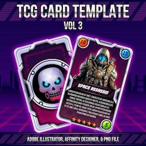 Futuristische Sci-Fi-TCG-Kartenvorlage | DnD Sammelkarten Design | Vektor- und PNG-Dateien