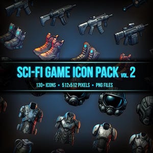 137 Sci-Fi Game Inventory Icon Pack vol 2 | 512 px | PNG-bestanden