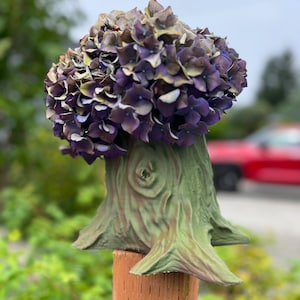 3D Printed Tree Stump Planter: Rustic Faux Wood, Indoor Outdoor Decor