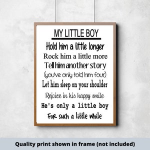 Little Boy Hold Him a Little Longer Boys Room Girls Room | Etsy