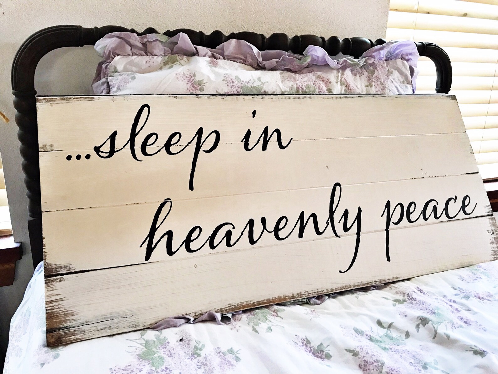 Sleep In Heavenly Peace Wood Sign Farmhouse Sign 14x32 Etsy