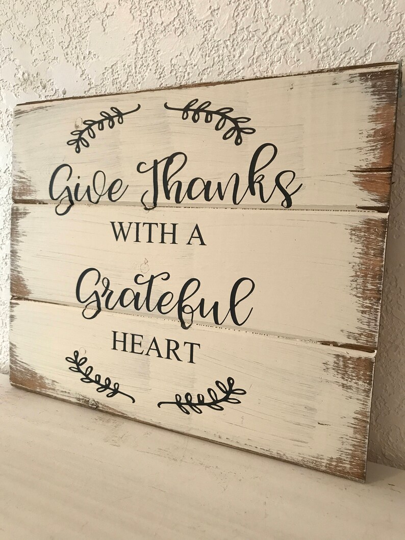Give Thanks With A Grateful Heart Sign hand-painted | Etsy