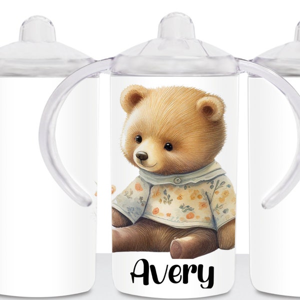 Teddy Bear Baby Sippy Cup Etsy