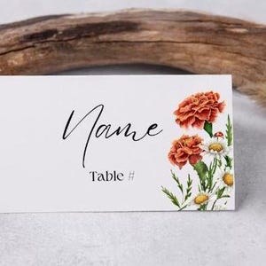 Floral Customizable Bouquet Wedding Place Cards