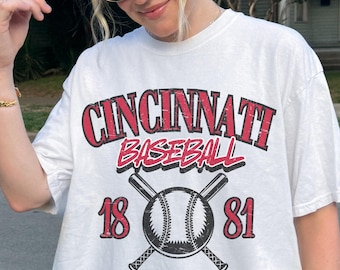 Comfort Colors Vintage Cincinnati Red T-Shirt: Retro Baseball Tee