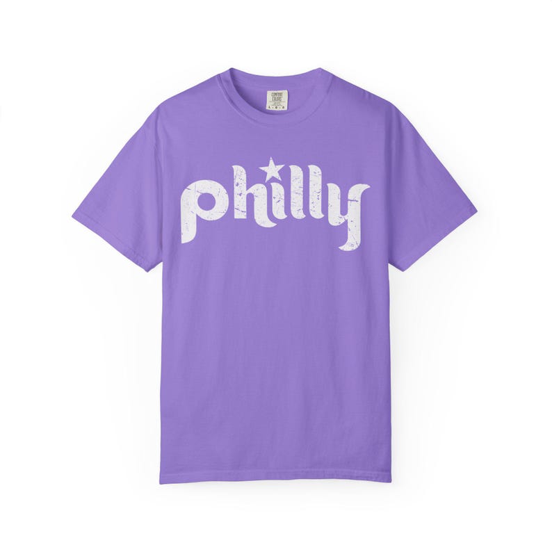 Vintage Philadelphia Baseball Shirt: Comfort Colors Philly Football Tee Violet
