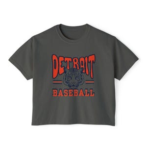 Camiseta de béisbol vintage de Detroit: camiseta gráfica corta y cuadrada imagen 5