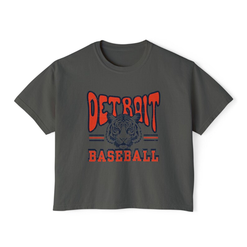 Camiseta de béisbol vintage de Detroit: camiseta gráfica corta y cuadrada imagen 5