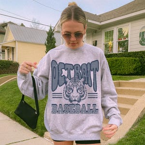 Detroit Baseball Unisex Crewneck Sweatshirt, Detroit Tiger, Detroit Michigan, Game Day, Cozy Wear, Opening Day