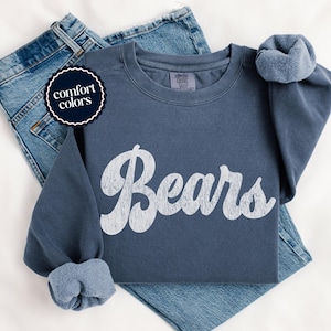 Sudadera Vintage Bears Comfort Colors: Cuello redondo para el día del juego