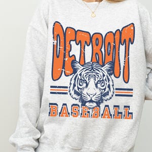 Vintage Detroit Tiger Baseball Sweatshirt - Detroit Baseball Fan Gift, Opening Day Game Day Apparel, Retro Detroit Sweatshirt, Unisex Heavy