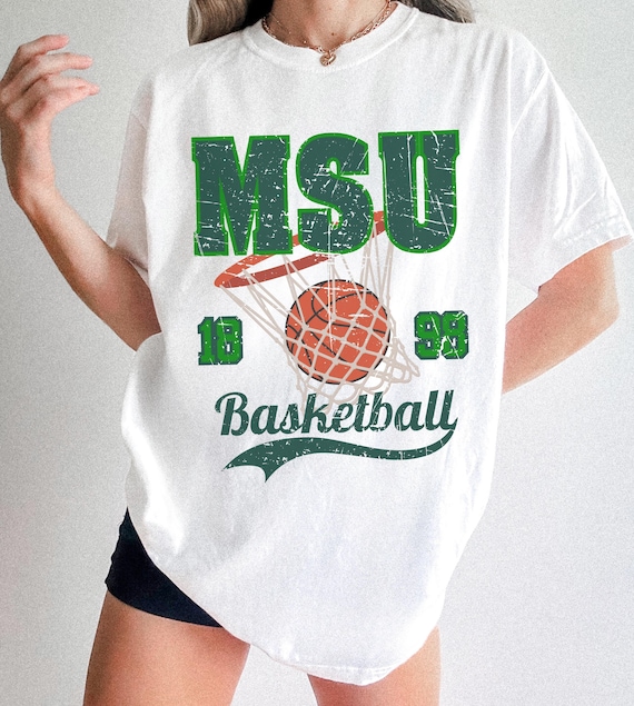 Michigan State Spartans Retro Basketball T-Shirt - Apparel Michigan State Spartans Retro Basketball T-Shirt - Apparel