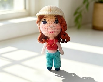 Angie Crochet Plush – Tomodachi Life Mii Doll, Handmade Keychain & Collectible Gift 15cm