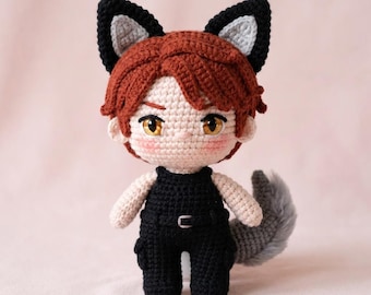 Gehäkelter Valko Plüschtier - Love and Deepspace Wolf Plüschtier, Handgemachtes Kuscheltier 12-15 cm