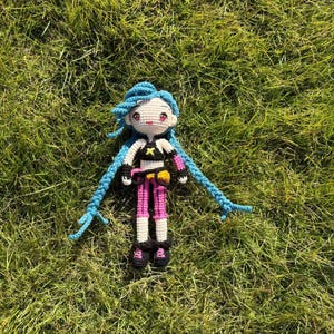 Crochet Jinx Plushie: League of Legends Arcane Handmade Doll