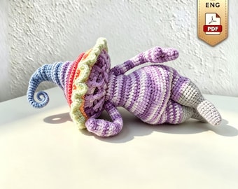 Mushroom Guy Crochet Pattern – Amigurumi PDF, Instant Download-Purple mushroom