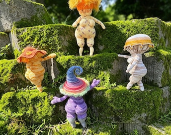 Häkelanleitung für einen Pilz-Jungen – Amigurumi PDF, Sofort-Download – Lila Pilz