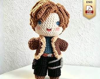 Leon Kennedy Crochet Pattern – Resident Evil Amigurumi Doll, Handmade Gift 15cm