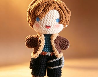 Leon S. Kennedy Crochet Plush – Resident Evil Amigurumi Doll, Handmade R.P.D. Officer Figure, 15cm