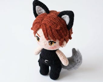 Crochet Valko Plush – Love and Deepspace Wolf Plushie, Handmade Soft Toy 12-15cm