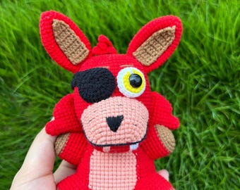 Peluche de Foxy a crochet: regalo de jugador de FNAF hecho a mano