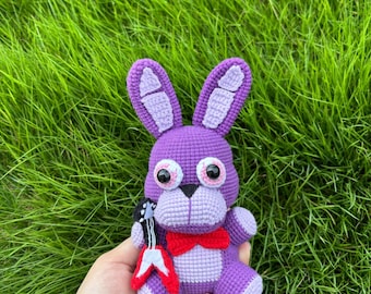 Bonnie Amigurumi - Peluche de crochet de Five Nights at Freddy's FNAF - Regalo de juego de terror, Muñeca animatrónica