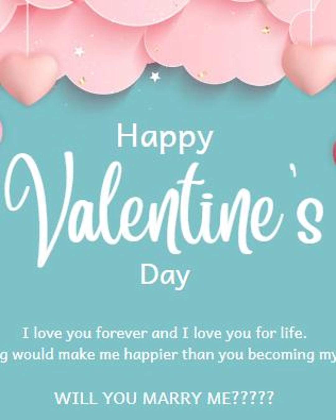 Valentine's Day Proposal Sign Pink Hearts - Etsy