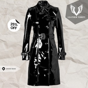 Womens vinyl trench coat shop