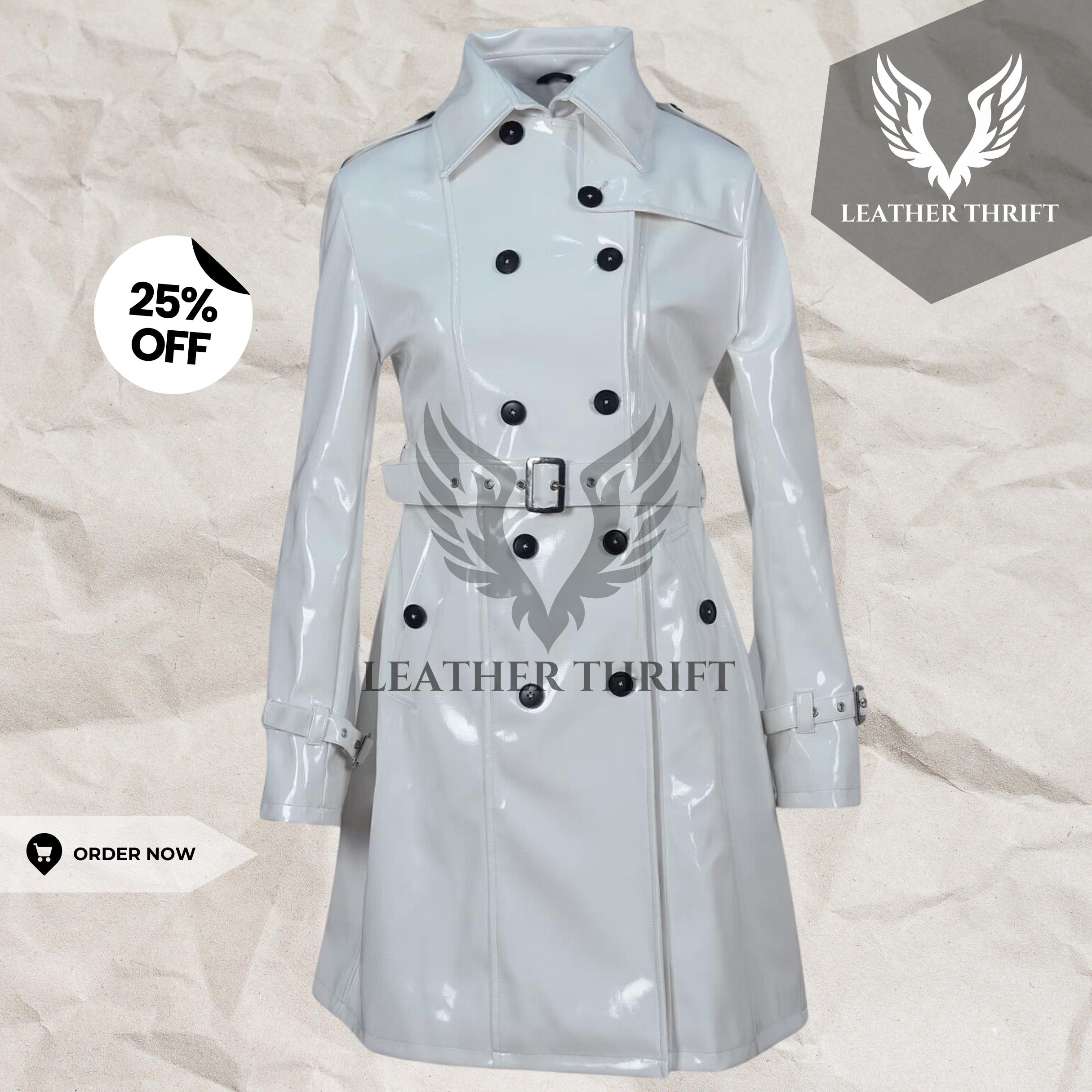 [MONOHA] / ☆ 24FW Dying trench coat / wine Handmade Women's White PVC Vinyl Trench Coat - Waterproof