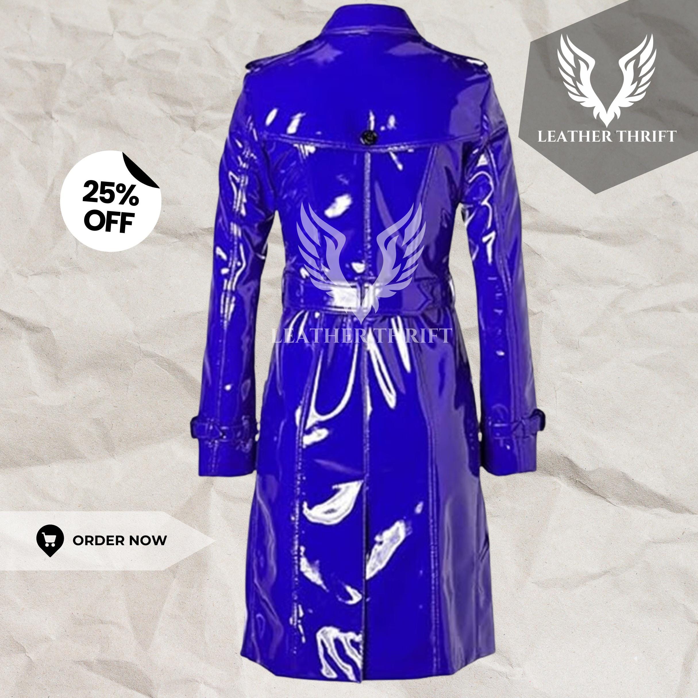 【最終値下げ】design trench coat sullen Handmade Women's Black PVC Vinyl Trench Coat - Waterproof