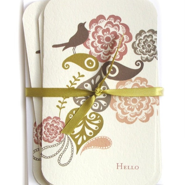 Set of 5 Hello Birdie Greeting Cards by Jessica Wood