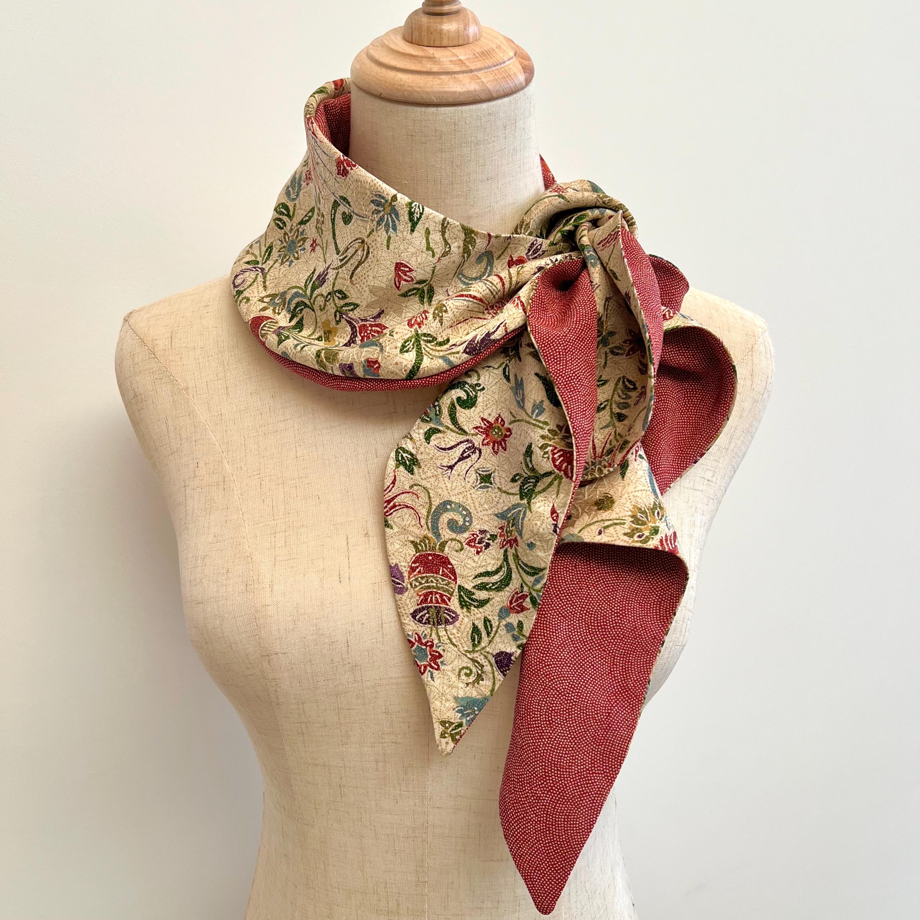 Japanese Kimono Scarf “butterfly Scarf” /phenix and Floral Design With ...