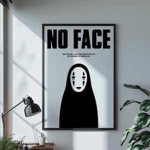 Impresión artística digital original de Studio Ghibli No Face Spirited Away / Póster de decoración de pared de anime de Studio Ghibli / Hayao Miyazaki, Mi vecino Totoro