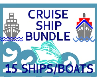 SVG Cruise Ship Cut Files Bundle of 15  MTC SCAL Cricut Silhouette Cutting File