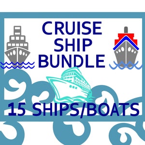 SVG Cruise Ship Cut Files Bundle of 15 MTC SCAL Cricut Silhouette Cutting File image 1