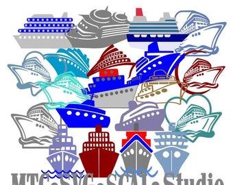 SVG Cruise Ship Cut Files Mega Bundle of 20 MTC SCAL Cricut Silhouette Cutting File