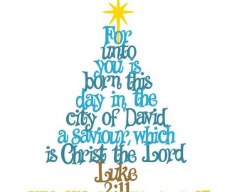 Download Christmas SVG Cut File Word Trees Bible Verse Luke 2:11 01 ...