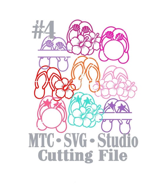 Download SVG Cut File Flip Flop 04 Bundle of 18 Designs Monogram | Etsy