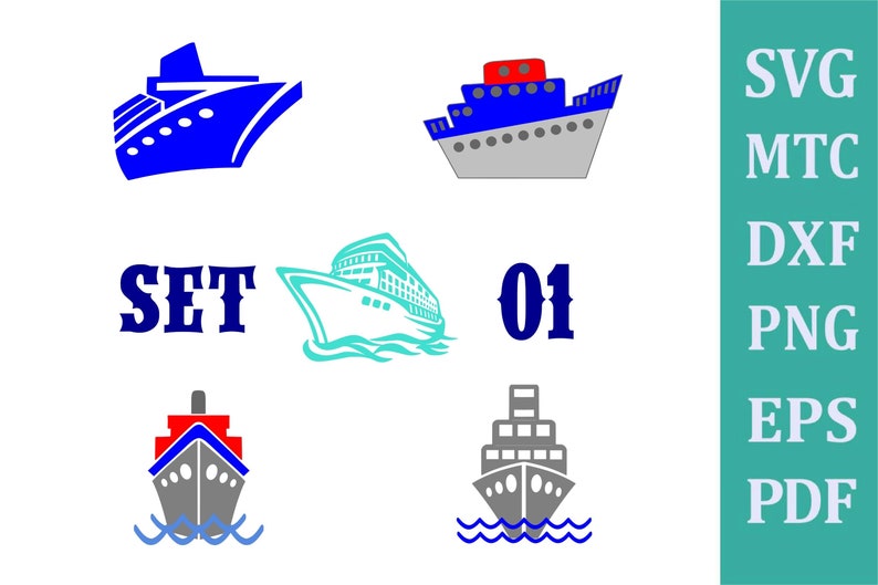 SVG Cruise Ship Cut Files Bundle of 15 MTC SCAL Cricut Silhouette Cutting File image 2