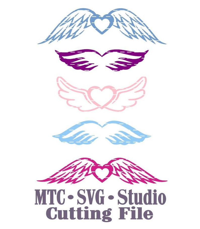 Download SVG Cut File Angel Wings Bundle of 5 Digital Embellishment ...