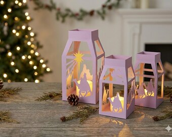Archivos de corte para farolillos de belén, Navidad SVG, DXF, STUDIO (Descarga digital)