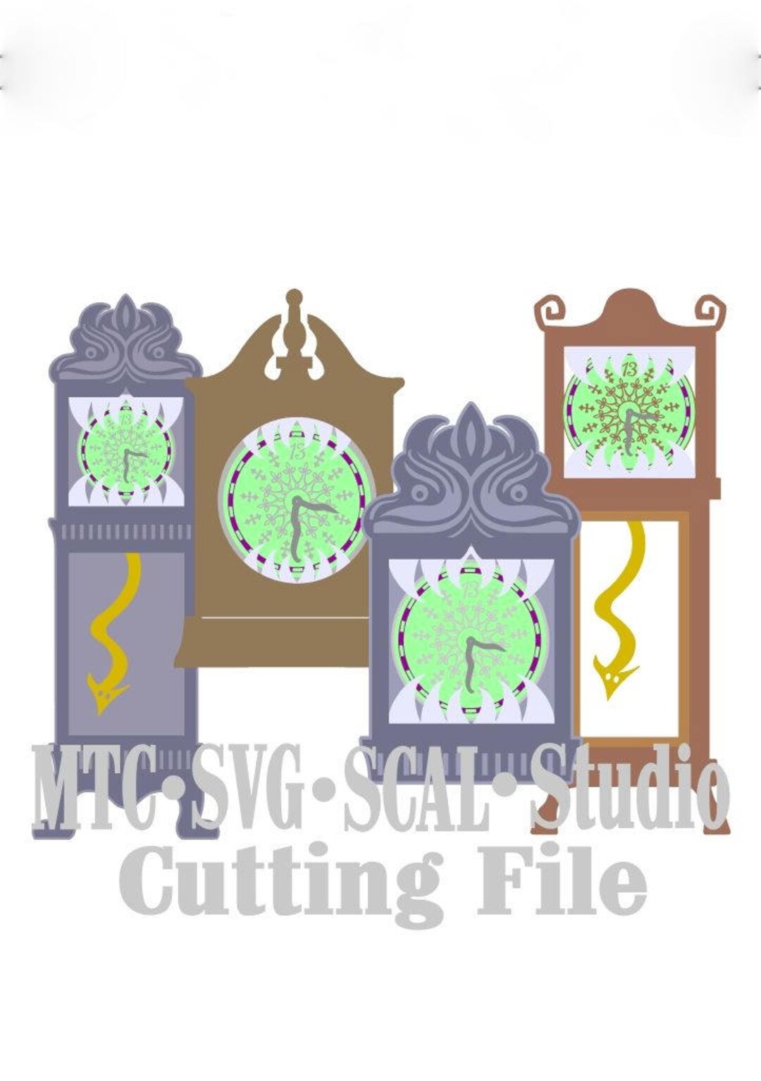 SVG Cut File Haunted House Mansion Clock Bundle of 4 MTC Cricut ...