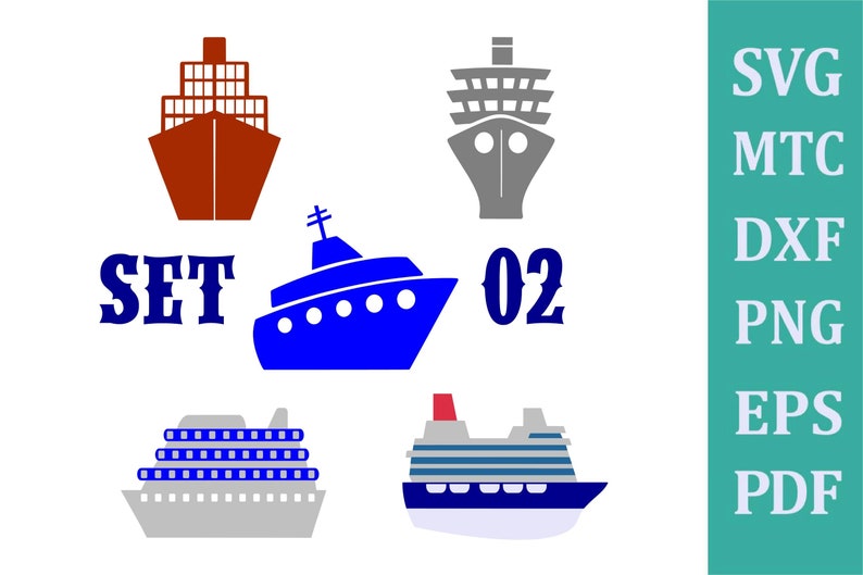 SVG Cruise Ship Cut Files Bundle of 15 MTC SCAL Cricut Silhouette Cutting File image 3