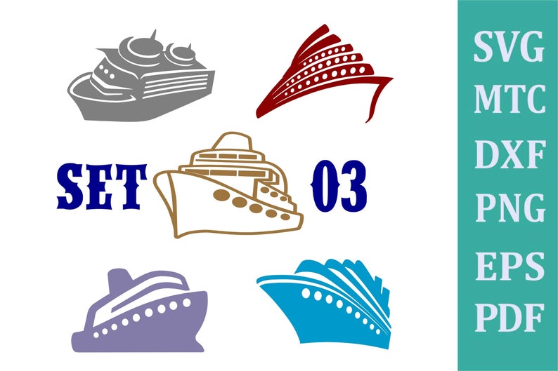 SVG Cruise Ship Cut Files Bundle of 15 MTC SCAL Cricut Silhouette Cutting File image 4